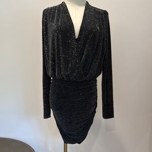 Bailey 44 Black Side ruched dress